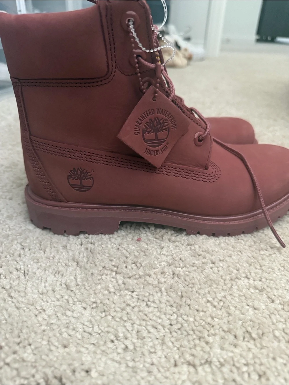 Timberland Womens Burgundy 6-Inch Waterproof Boot